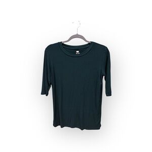 F&F Dark Green Ribbed Short Sleeve Top | US 10